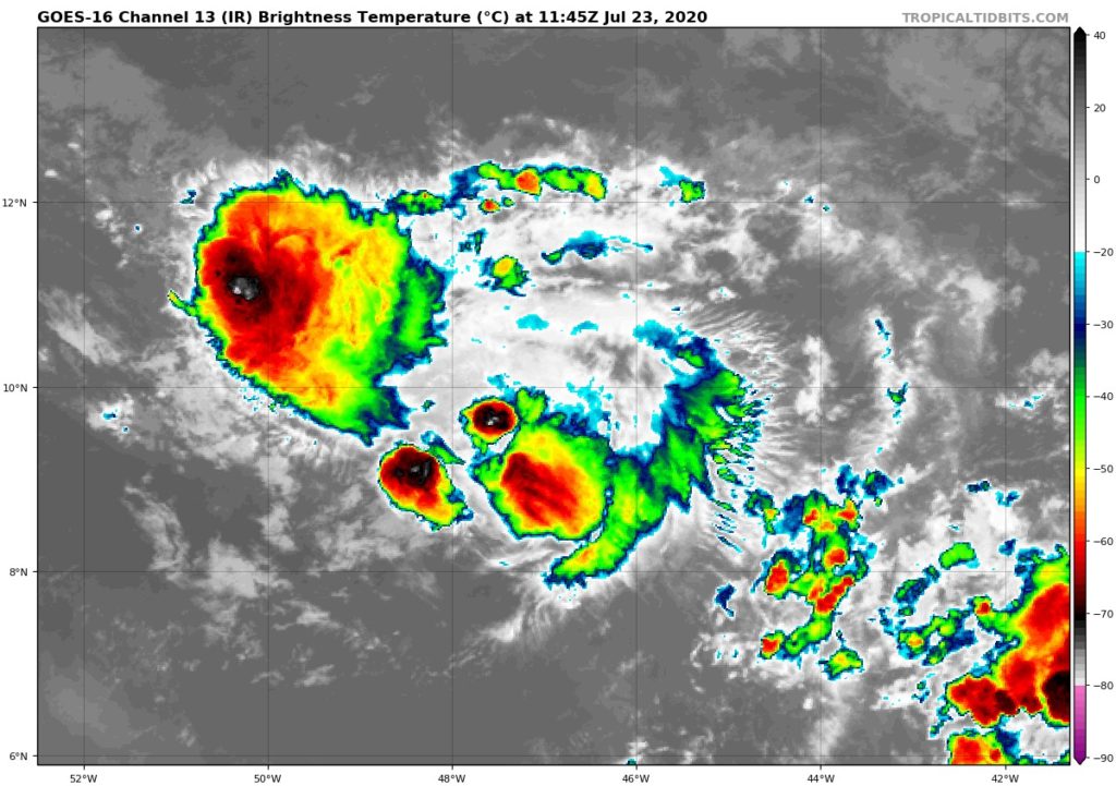 Storm Gonzalo - July 23 satellite image 11:45 UTC