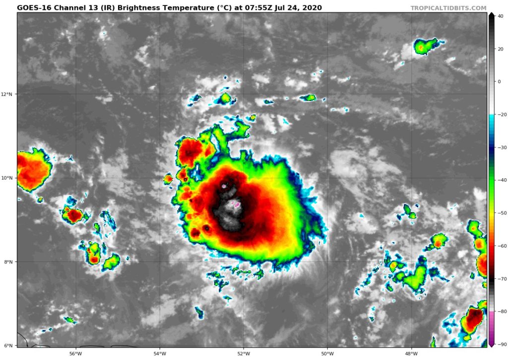 Tempête Gonzalo - Image satellite - 24/07/2020 8h UTC