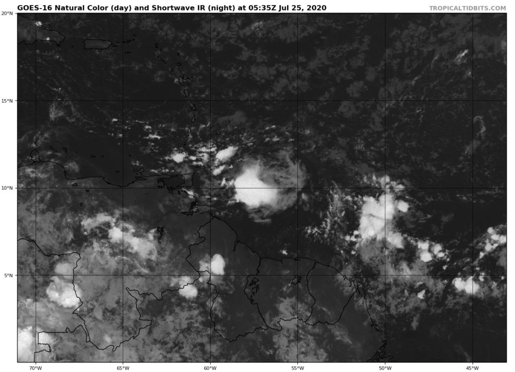 Tropical Storm Gonzalo - Satellite Image - July 25, 2020 6:XNUMX UTC