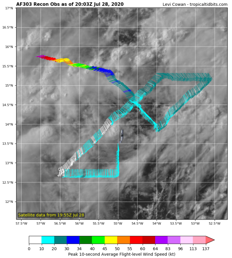 Cyclone potentiel 9 - investigation Hunter - 28/07/2020 20h UTC