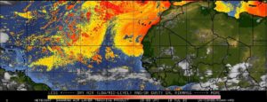 Air sec et sable (SAL) sur l'Atlantique le 19 juillet 2020