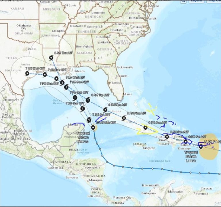 Cyclones Laura et Marco - Caraïbes et golfe du mexique