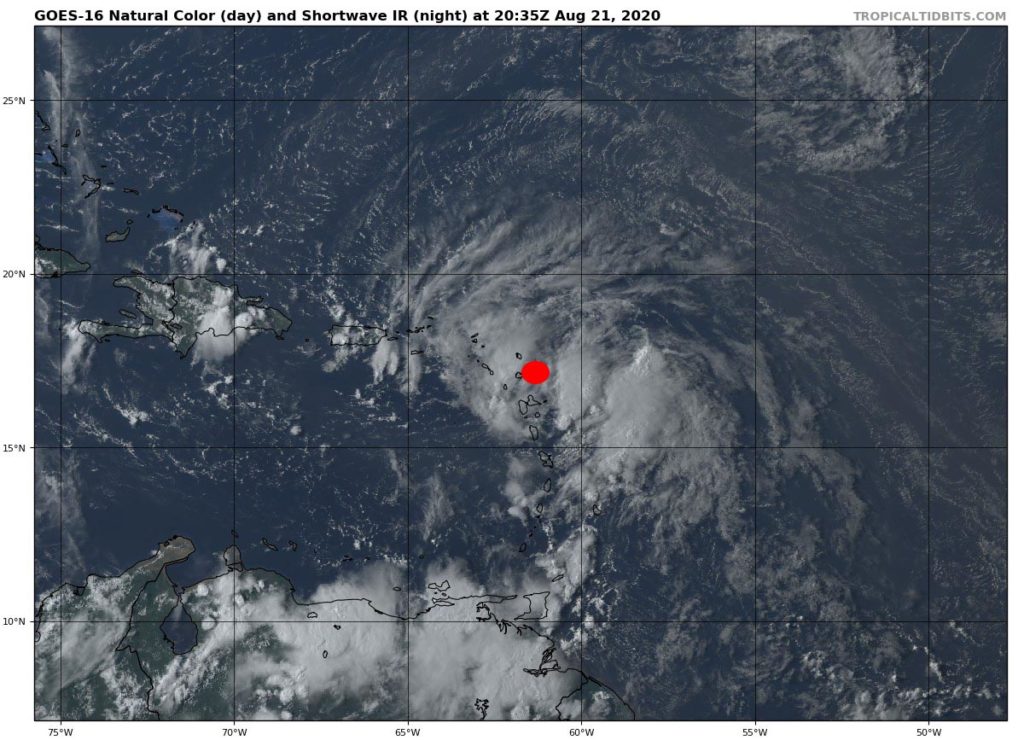 Satellite - Tropical Storm Laura - 21/08/2020 22h UTC