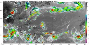 Atlantic satellite image August 16, 2020 16 p.m. UTC