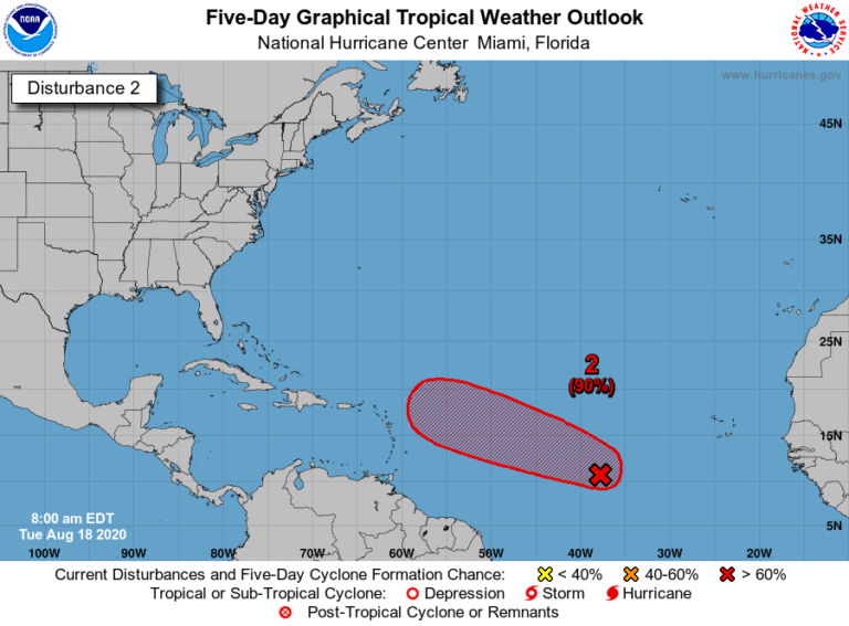 NHC - Invest 98L - 18/8/2020 - 12h UTC