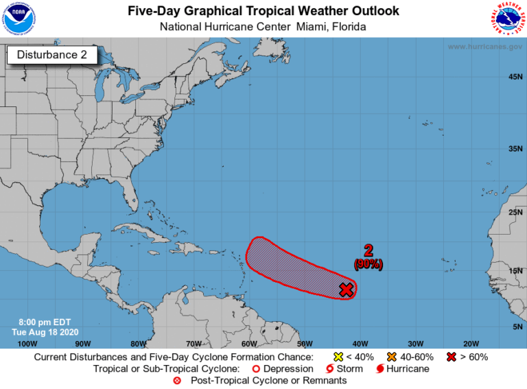 NHC - Invest 98L - 19/8/2020 - 00h UTC