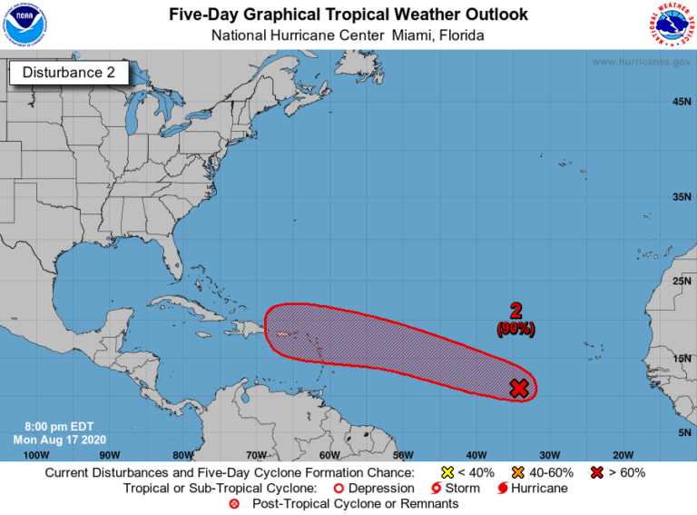 NHC - Invest 98L - 17/8/2020 - 00h UTC